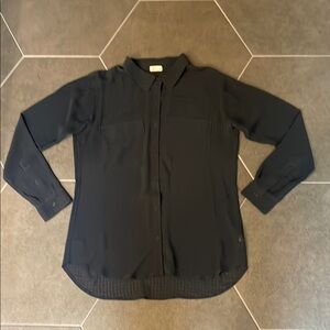 AG Navy Button-Up Blouse L